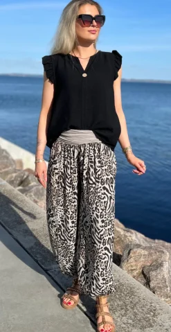 Jill buks med elastik ved talje og fod leopard fango LikeLondon