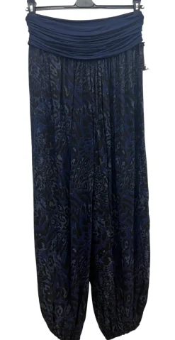 Jill bukser med elastik ved talje og fod leopard navy LikeLondon