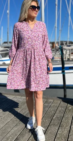 Joella kjole med knapstolpe ash rose mix
