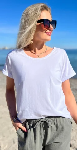 Joke bluse med opsmøg hvid