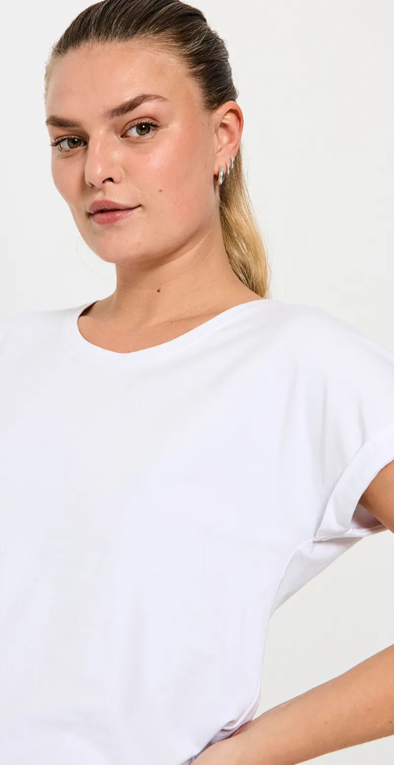 Joke bluse med opsmøg hvid