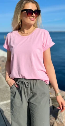 Joke bluse med opsmøg lilac sachet