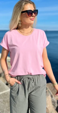 Joke bluse med opsmøg lilac sachet