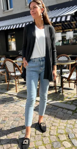 Lang claudisse cardigan mørkgrå
