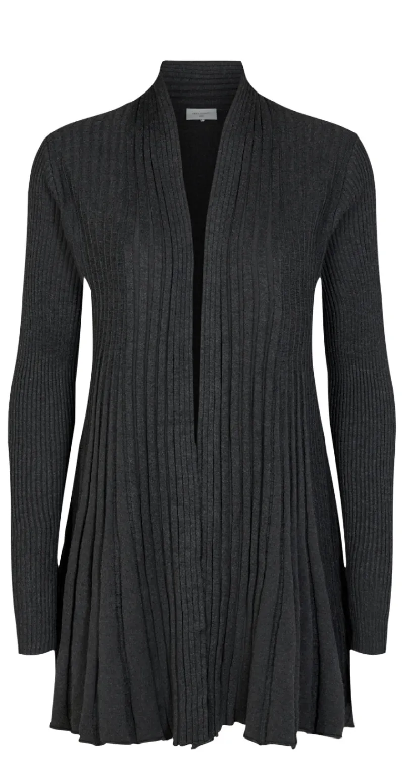 Lang claudisse cardigan mørkgrå