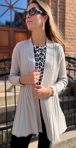 Lang claudisse cardigan mushroom melange