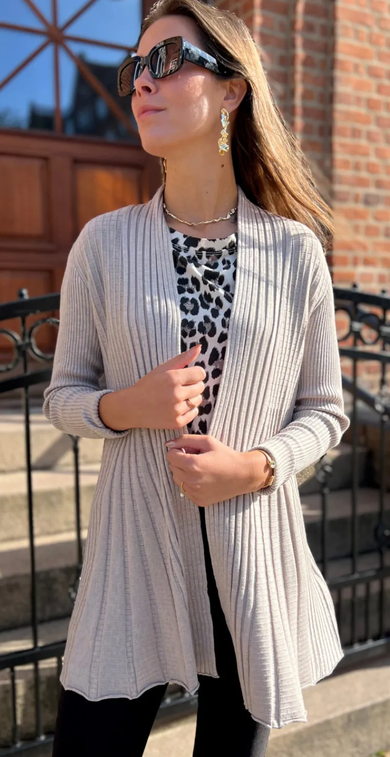 Lang claudisse cardigan mushroom melange
