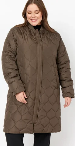 Lang quiltet jakke dark army
