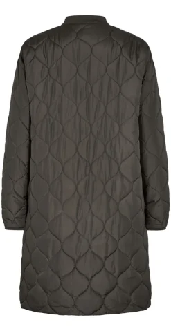 Lang quiltet jakke dark army