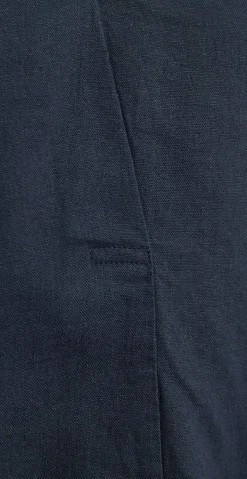 Lava hørbluse med v-udskæring navy
