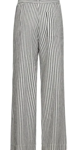 Lavisco hørbukser med lommer og bindebånd offwhite w. navy