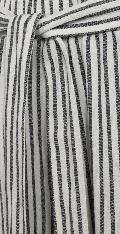 Lavisco hørbukser med lommer og bindebånd offwhite w. navy