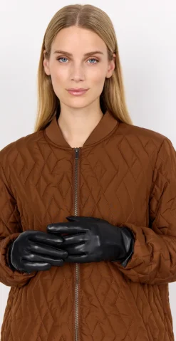 Læderhandsker sort