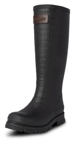 Le Croco gummistøvle sort