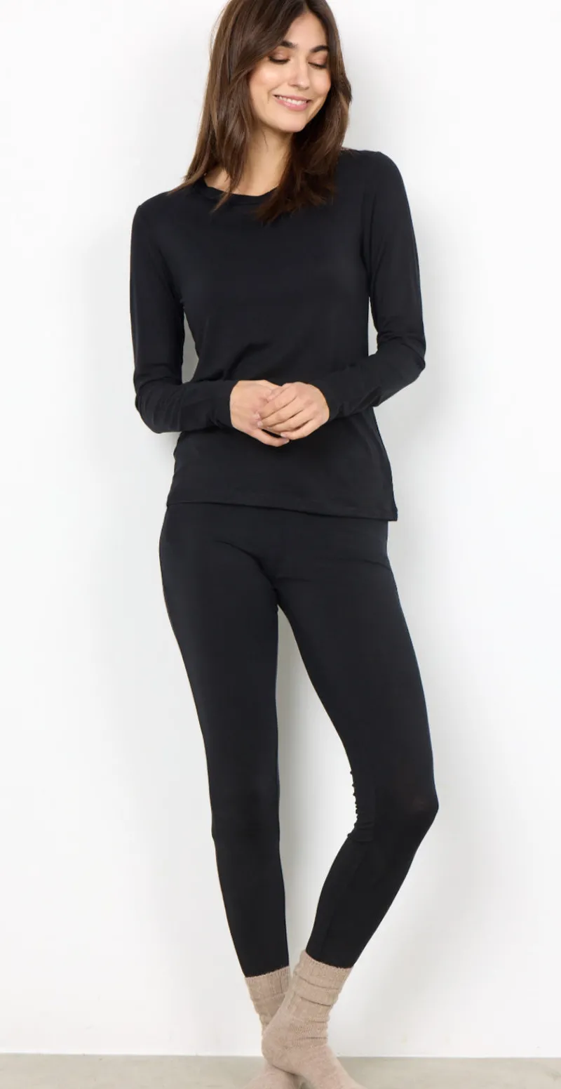 Leggings med uld sort