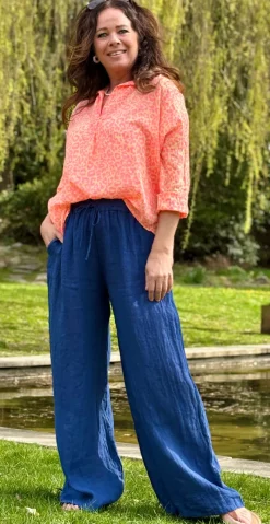 Leola bluse med leopard mønster orange LikeLondon
