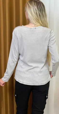 Lillie bluse med frynsekant fango LikeLondon