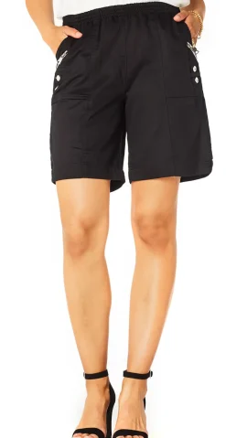 Lily shorts med elastik og detaljer sort