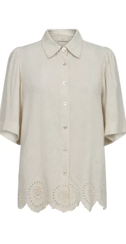Linus hørbluse med broderi moonbeam