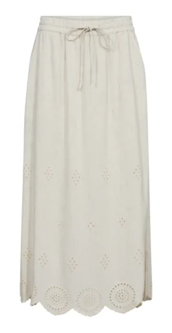 Linus nederdel med broderi anglaise moonbeam melange