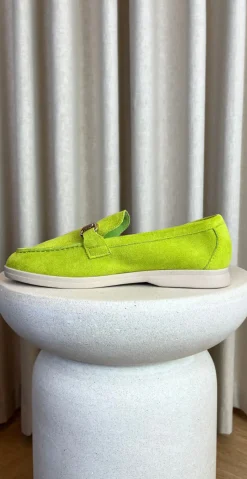 Loafers med guld spænde grøn LikeLondon
