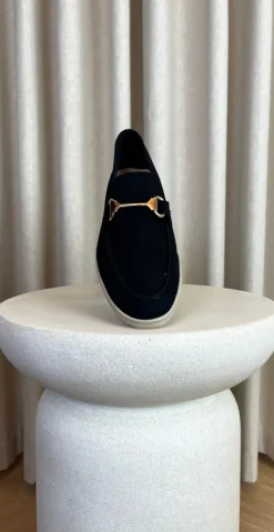 Loafers med guld spænde sort LikeLondon