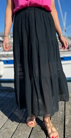 Lois nederdel med peplum sort LikeLondon