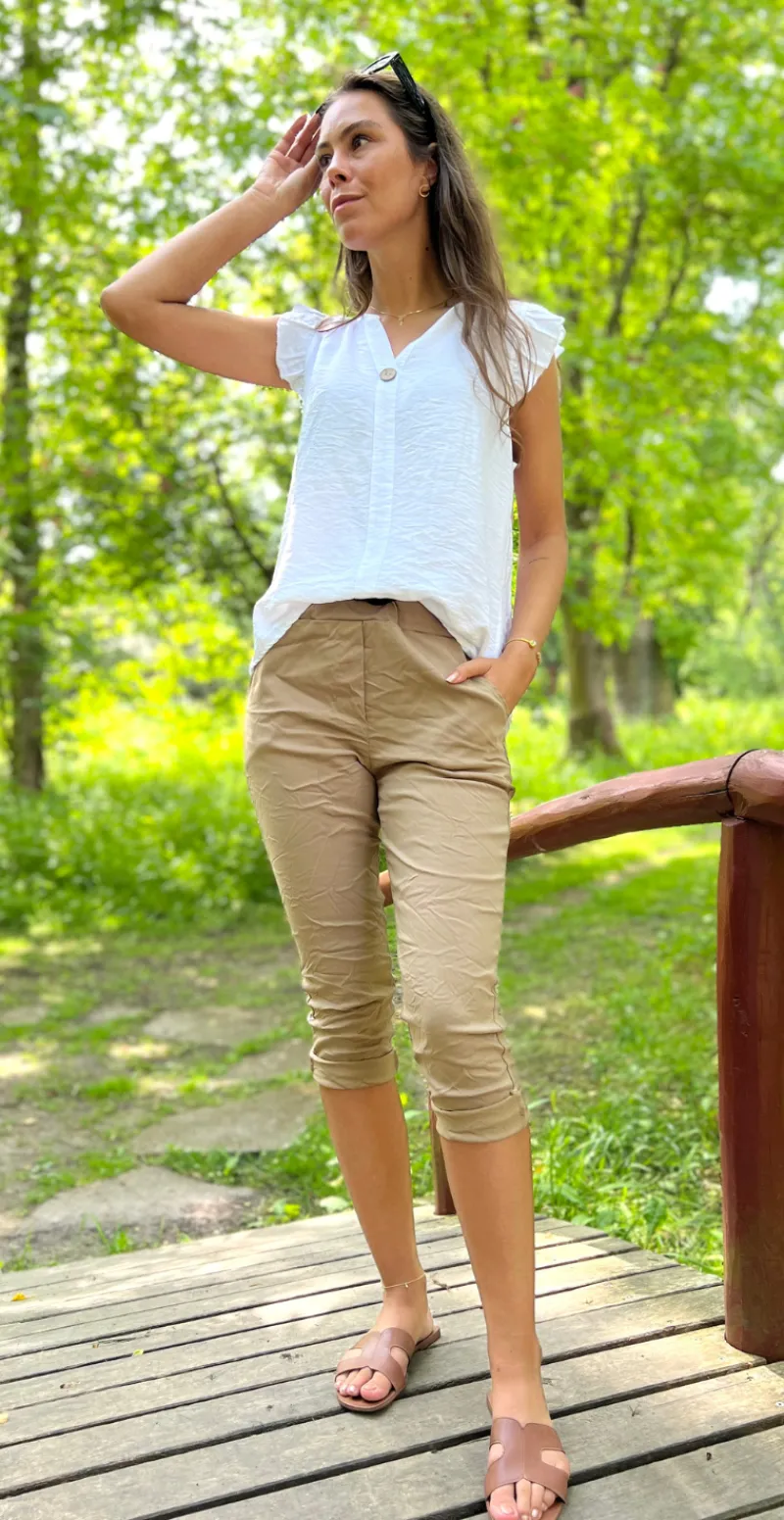 Lotus bluse med flæse detaljer hvid Likelondon