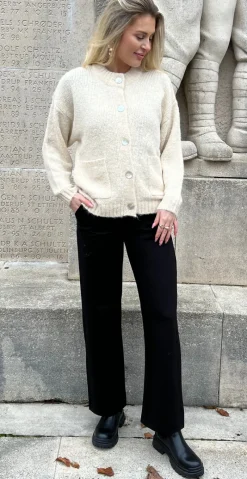 Louisa cardigan med perlemorsknapper moonbeam