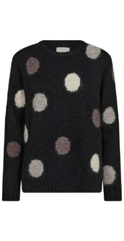 Louisa pullover black w. light grey melange