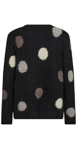 Louisa pullover black w. light grey melange