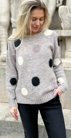 Louisa pullover desert taupe w. black