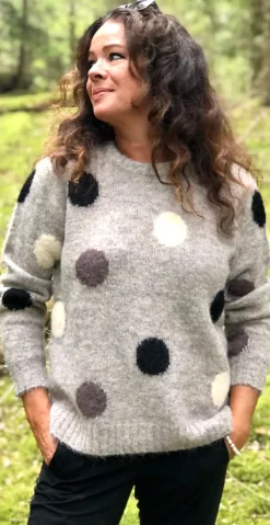 Louisa pullover desert taupe w. black