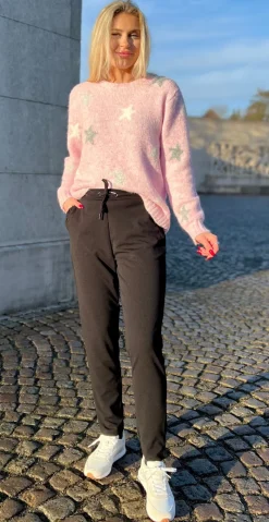 Louisa pullover med stjerner lyserød