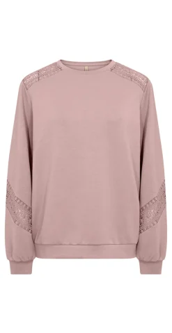 Lucca sweatshirt med broderede detaljer pale mauve
