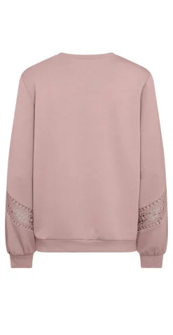 Lucca sweatshirt med broderede detaljer pale mauve