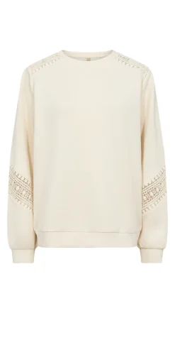 Lucca sweatshirt med broderede detaljer creme