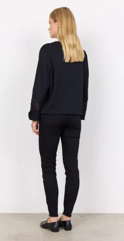 Lucca sweatshirt med broderede detaljer sort