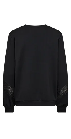 Lucca sweatshirt med broderede detaljer sort