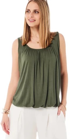 Lulu ensfarvet top army LikeLondon