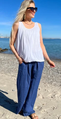 Lulu ensfarvet top hvid LikeLondon