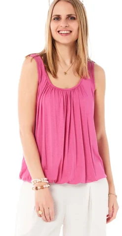 Lulu ensfarvet top pink LikeLondon