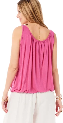Lulu ensfarvet top pink LikeLondon