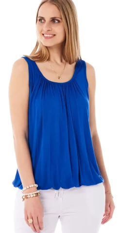 Lulu ensfarvet top royalblue LikeLondon