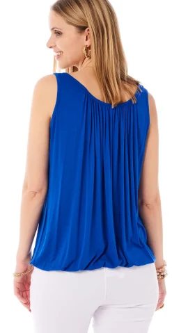Lulu ensfarvet top royalblue LikeLondon