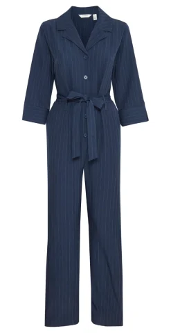 Midde jumpsuit navy pinstripe mix