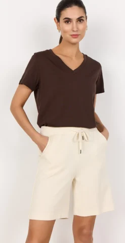 Modal shorts med bindebånd creme Likelondon