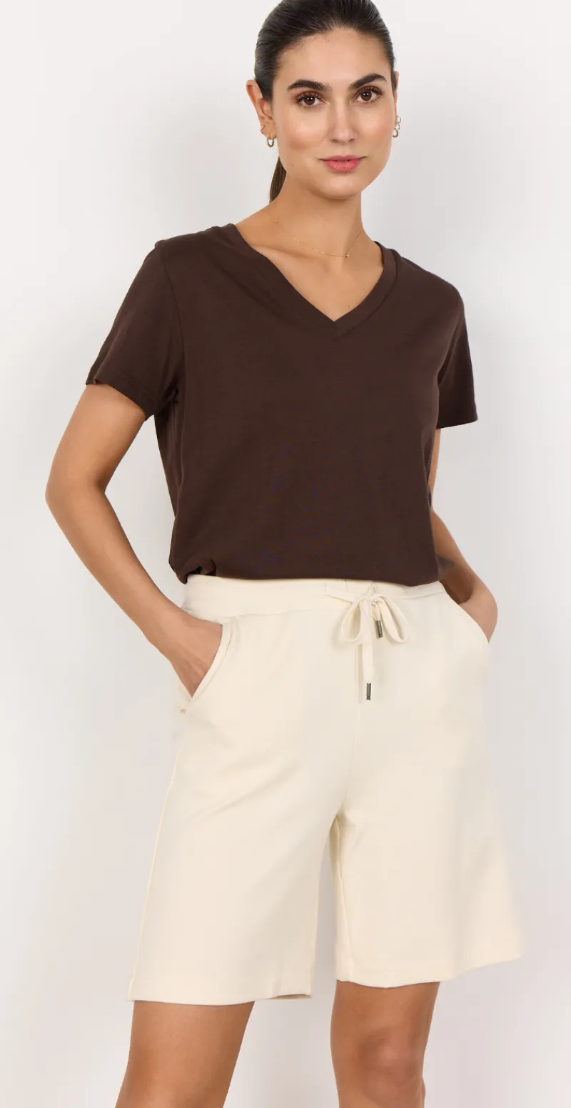 Modal shorts med bindebånd creme Likelondon