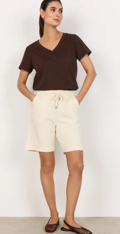 Modal shorts med bindebånd creme Likelondon