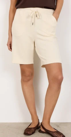 Modal shorts med bindebånd creme Likelondon